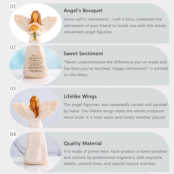 Best Retirement Gift For Women - Angel Figurine With Heartfelt Message - Image 5