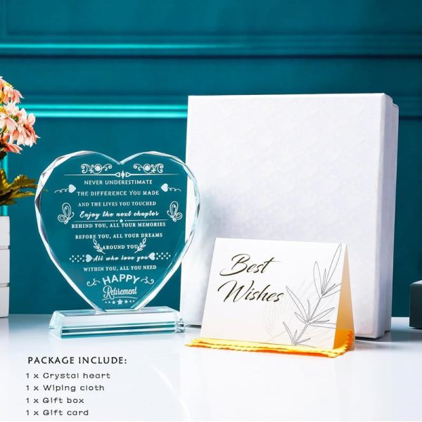 2025 Top Retirement Gifts: Crystal Heart Plaque For Appreciation - Image 4