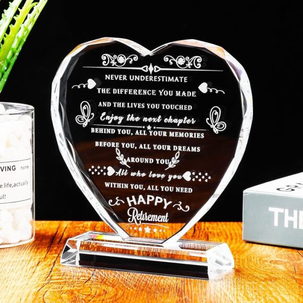2025 Top Retirement Gifts: Crystal Heart Plaque For Appreciation - Image 5
