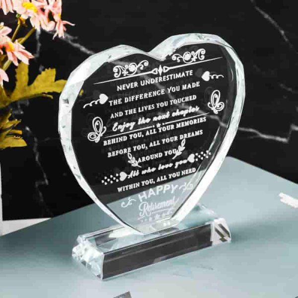 2025 Top Retirement Gifts: Crystal Heart Plaque For Appreciation - Image 6