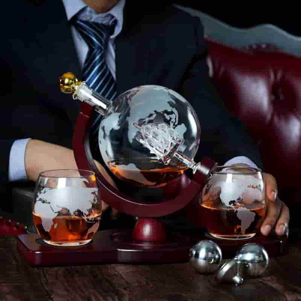 Best Whiskey Decanter Globe Set - Unique Gift For Men & Dad - Image 2