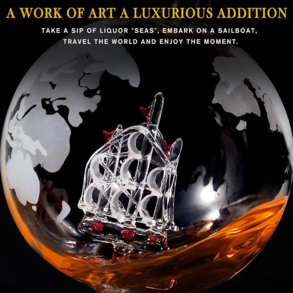 Best Whiskey Decanter Globe Set - Unique Gift For Men & Dad - Image 4