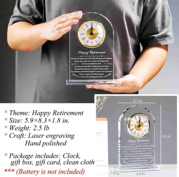 Best Retirement Clock Gift For Women & Men - Unique Plaque - Image 5
