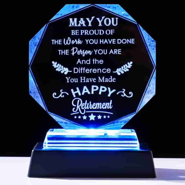 Best 2025 Retirement Gifts For Men & Women With Led Crystal Plaque
