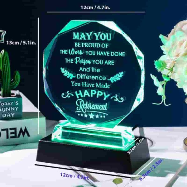 Best 2025 Retirement Gifts For Men & Women With Led Crystal Plaque - Image 2