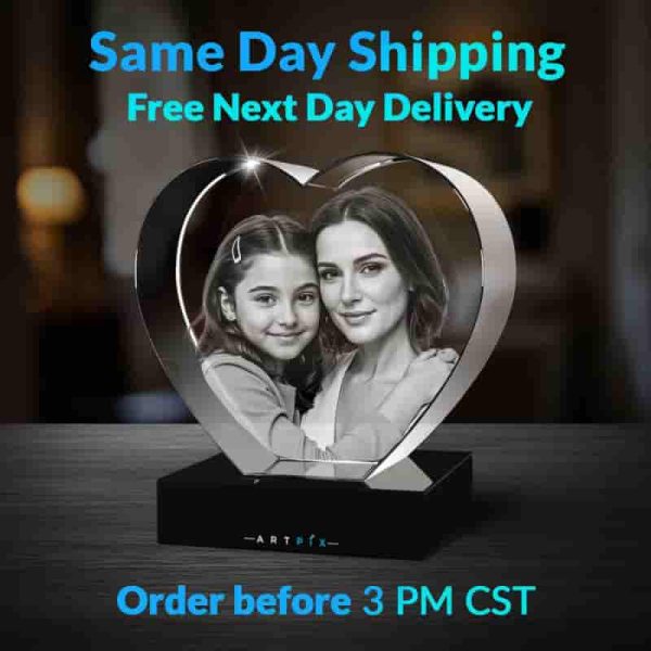 Best 3d Crystal Photo Gift - Custom Heart For Mom Or Wife - Image 3