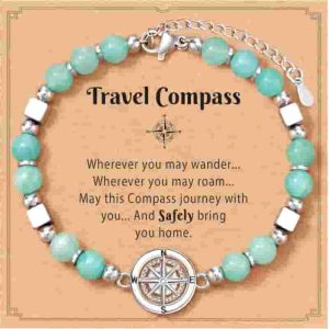 Amazonite Compass Bracelet - Best Travel Gift For Women