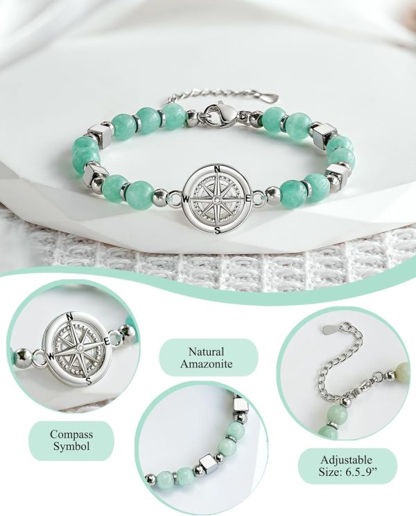 Amazonite Compass Bracelet - Best Travel Gift For Women - Image 5