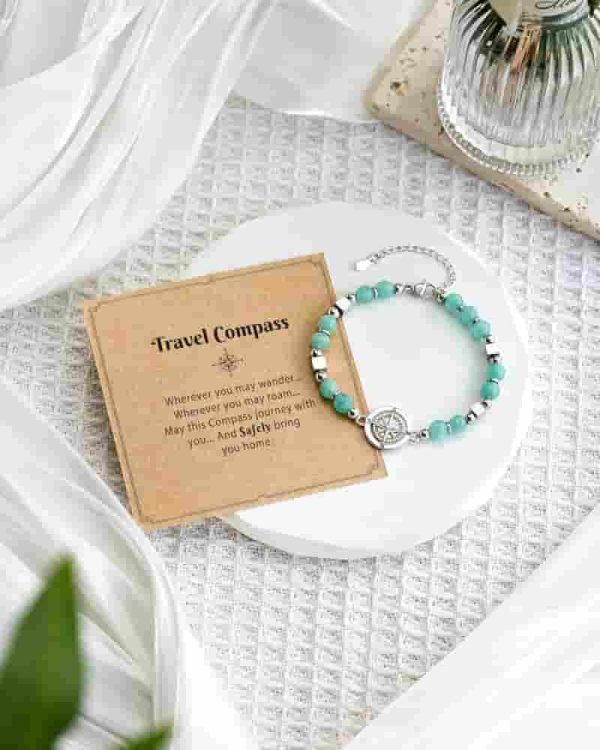 Amazonite Compass Bracelet - Best Travel Gift For Women - Image 6