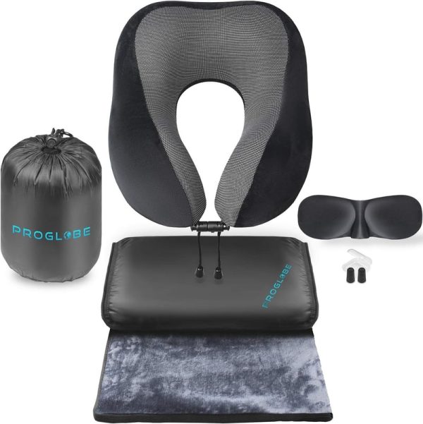 Luxury Travel Blanket Set: Memory Foam Pillow & Fleece Blanket