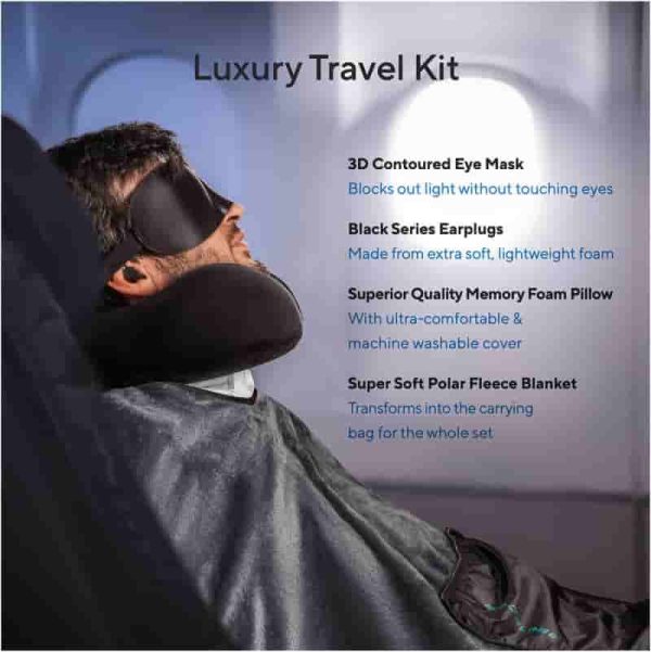 Luxury Travel Blanket Set: Memory Foam Pillow & Fleece Blanket - Image 2