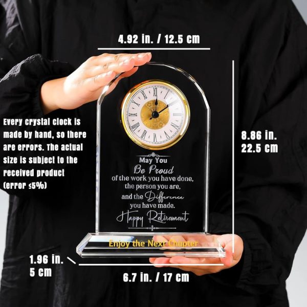 Top Retirement Gifts: K9 Crystal Clock For Women & Men - Image 2