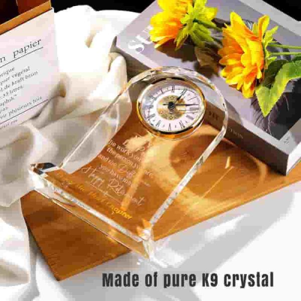 Top Retirement Gifts: K9 Crystal Clock For Women & Men - Image 4