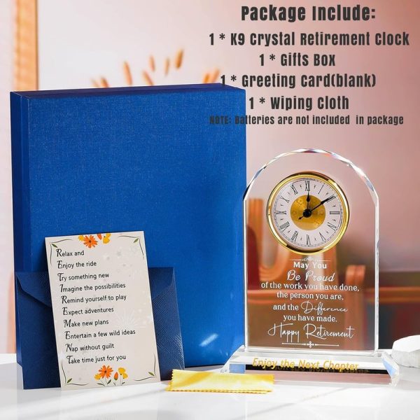 Top Retirement Gifts: K9 Crystal Clock For Women & Men - Image 5