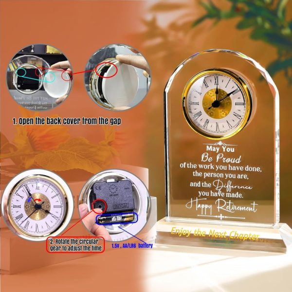 Top Retirement Gifts: K9 Crystal Clock For Women & Men - Image 6