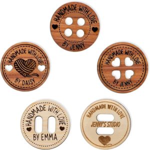Best Personalized Wooden Buttons & Tags For Crafts