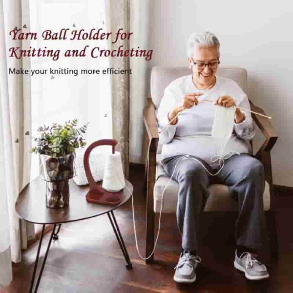 Best Wooden Yarn Holder For Knitting & Crocheting - Perfect Gift - Image 2