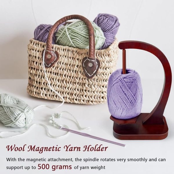 Best Wooden Yarn Holder For Knitting & Crocheting - Perfect Gift - Image 3