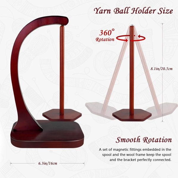 Best Wooden Yarn Holder For Knitting & Crocheting - Perfect Gift - Image 4