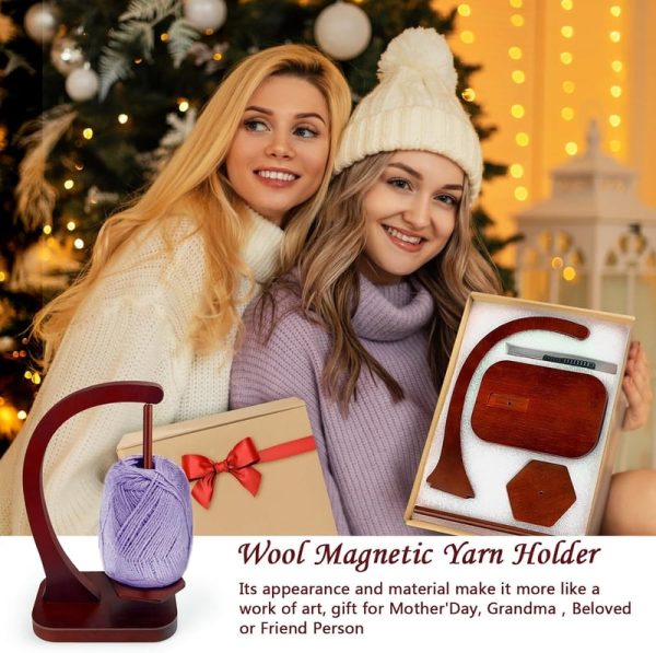Best Wooden Yarn Holder For Knitting & Crocheting - Perfect Gift - Image 6