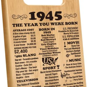 Unique 80th Birthday Cutting Board Gift For Men & Women
