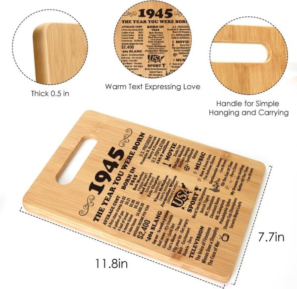 Unique 80th Birthday Cutting Board Gift For Men & Women - Image 2