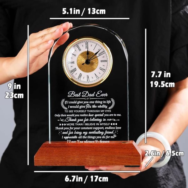Best Personalized Glass Clock Gift For Dad – Birthday, Father's Day & More - Image 2