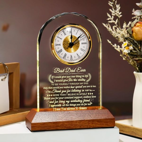 Best Personalized Glass Clock Gift For Dad – Birthday, Father's Day & More - Image 3