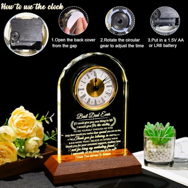 Best Personalized Glass Clock Gift For Dad – Birthday, Father's Day & More - Image 4