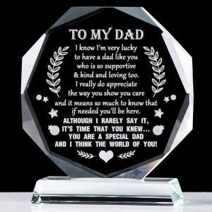 Best Laser Engraved Glass Keepsake For Dad's Birthday