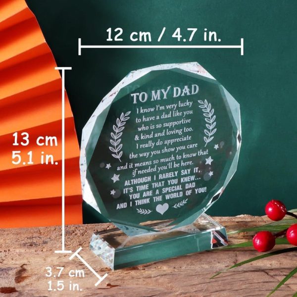 Best Laser Engraved Glass Keepsake For Dad's Birthday - Image 2