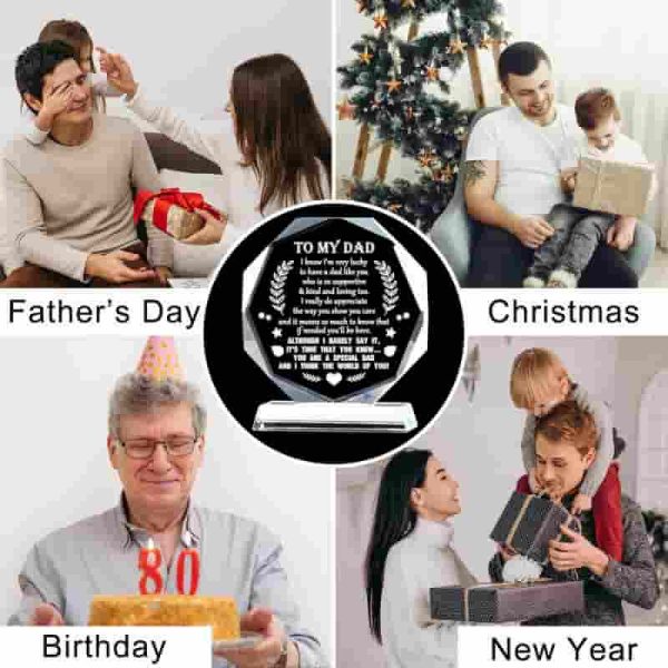 Best Laser Engraved Glass Keepsake For Dad's Birthday - Image 4