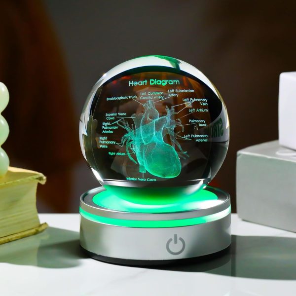 Best 3d Heart Crystal Gift For Doctors With Led Base - Image 3