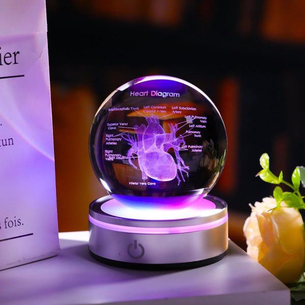 Best 3d Heart Crystal Gift For Doctors With Led Base - Image 4