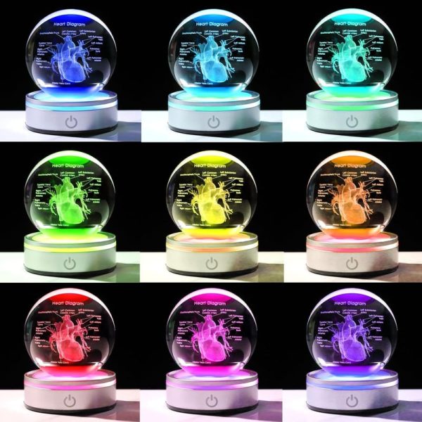 Best 3d Heart Crystal Gift For Doctors With Led Base - Image 5