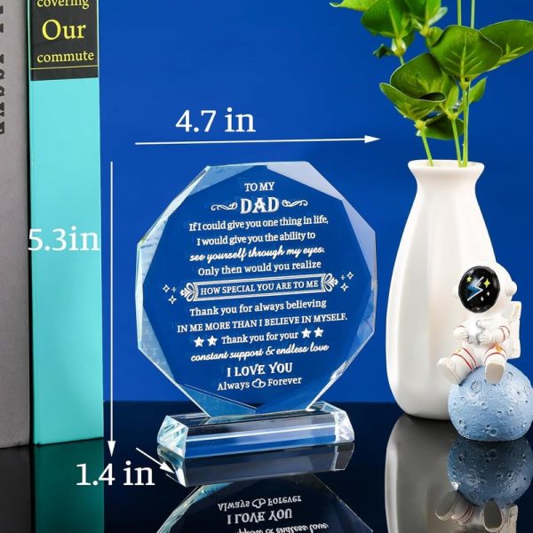 Best Dad Ever Crystal Keepsake - Birthday & Holiday Gifts - Image 2