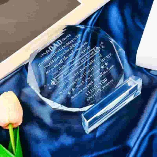 Best Dad Ever Crystal Keepsake - Birthday & Holiday Gifts - Image 5