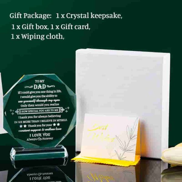 Best Dad Ever Crystal Keepsake - Birthday & Holiday Gifts - Image 6