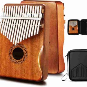 Best Kalimba Thumb Piano 17 Keys With Mahogany Wood, Easy To Learn Gift