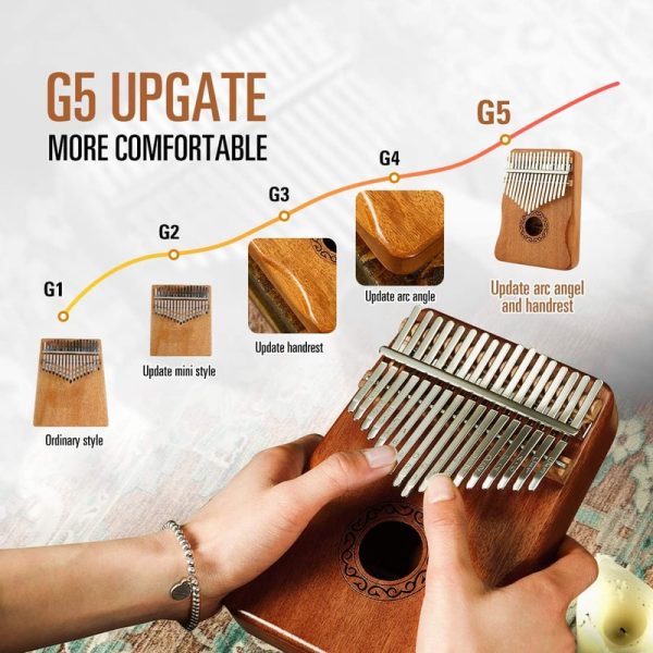 Best Kalimba Thumb Piano 17 Keys With Mahogany Wood, Easy To Learn Gift - Image 3