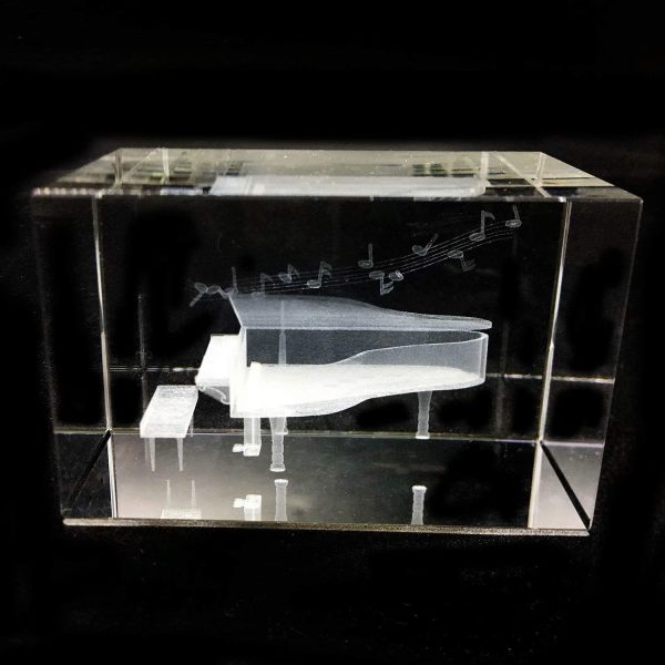 3d Crystal Piano Paperweight - Unique Gift For Graduation & Holidays