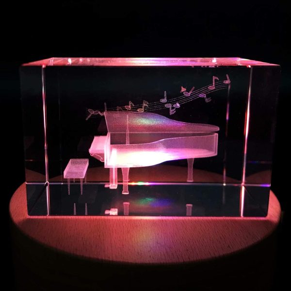 3d Crystal Piano Paperweight - Unique Gift For Graduation & Holidays - Image 3