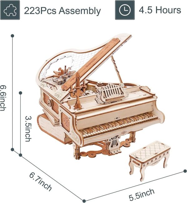 Robotime Magic Piano 3d Puzzle - Unique Wooden Music Box Gift - Image 2