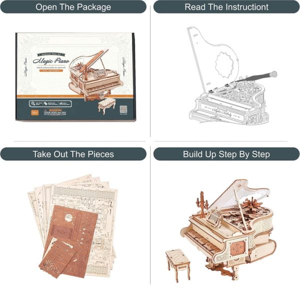 Robotime Magic Piano 3d Puzzle - Unique Wooden Music Box Gift - Image 3