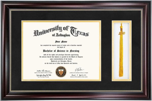 Elegant Mahogany Diploma Frame With Tassel Holder