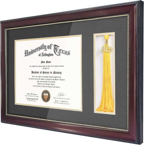 Elegant Mahogany Diploma Frame With Tassel Holder - Image 2