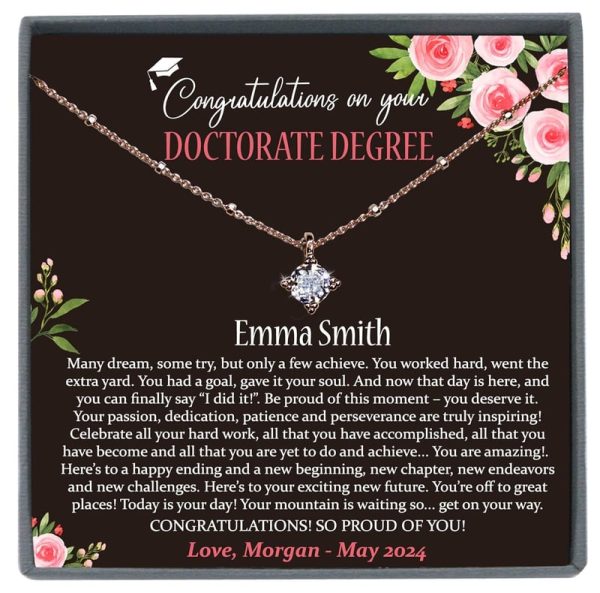 Best Personalized Doctorate Graduation Necklace Gift For Her
