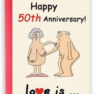Funny 50th Wedding Anniversary Card - Perfect For Couples