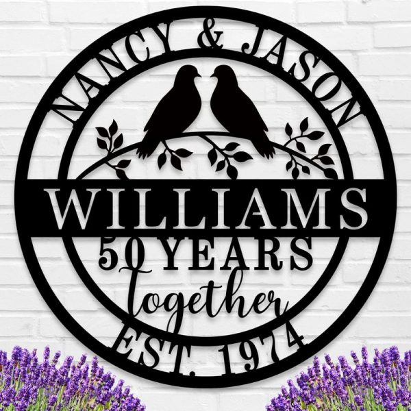 Custom Metal Name Signs - Personalized Anniversary Gifts