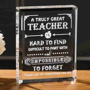 Best Teacher Crystal Keepsake - Appreciation Gift For Graduation & Christmas